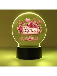 1pc Creative Gifts, Custom Name Lights, Custom Personalized Name Nightlights, Custom Party Decorations, Family Gifts, Friends, Custom Bedroom Decorations, 3D Light Illusion LED Nightlights - Multicolor - View 6