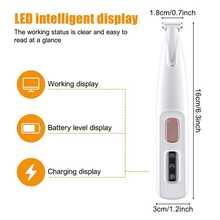 1 件，带 LED 灯的狗爪修剪器，超低噪音狗修剪器美容套装，带替换刀片，防水可充电宠物毛发剪，适用于小型犬猫爪子、眼睛、耳朵、脸部、臀部，日常美容，日常使用