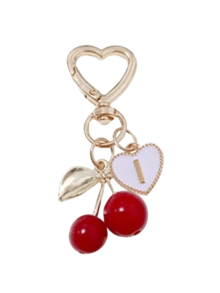 时尚可爱樱桃金色蝴蝶包包挂饰 - 樱桃钥匙时尚背包吊坠装饰，钥匙扣，包包挂饰合金吊坠字母A-Z，耳机挂饰，汽车挂饰，装饰挂饰，樱桃钥匙扣，包包配件，带包夹，闪亮树脂和金属配件，适用于女士钱包和包包，背包配件，母亲节礼物 - 彩色 - 查看 34
