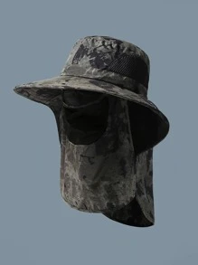 1pc Unisex Sun Protection Outdoor Fishing Cap, Wide Brim Anti-UV Neck Cover For Hiking, Fishing, And Other Outdoor Activities