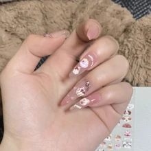 2024 Spring And Summer New Ins-Style Cute Dachshund Dog Embossed Nail Sticker, Girly Plush Puppy Nail Sticker Reusable , Cartoon Nail Decoration Sticker, DIY Daily & Date Manicure Tool