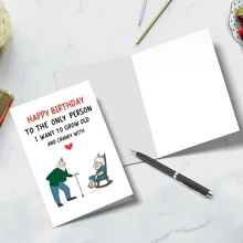 1Pc Funny Birthday Card For Husband Wife, Romantic Birthday Card For Men Women, Happy Birthday To The Only Person I Want To Grow Old And Cranky With, School Supplies,Back To School