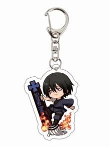 1pc Cartoon Anime Fire Force Series Acrylic Keychain Cute Cartoon Keyring Bag, Suitcase Accessory Phone Pendant Car Ornament. - Multicolor - View 29