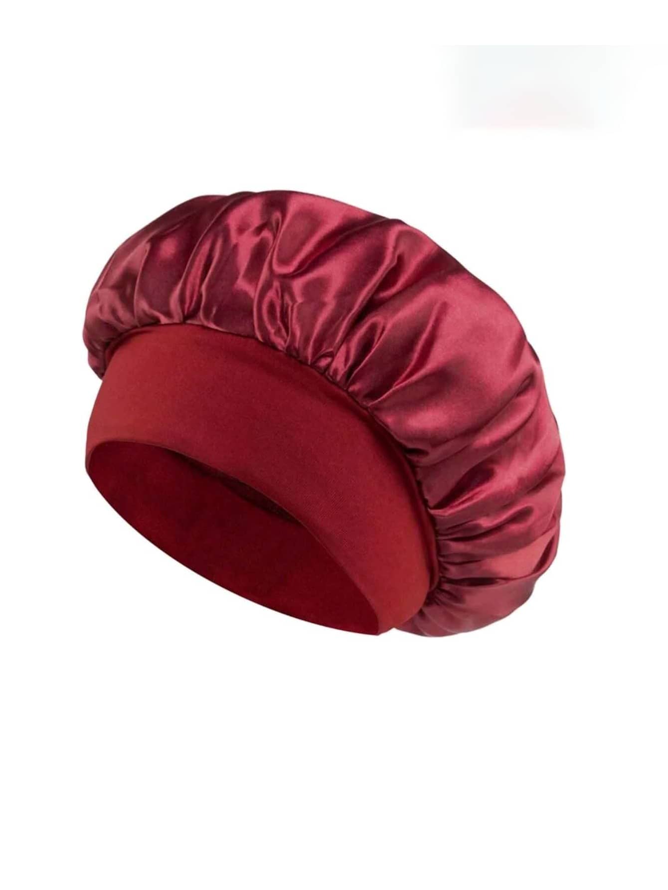 2个/1个丝绸睡帽，缎面发帽，柔软弹力丝绸睡帽，卷发丝绸发套 - 彩色 - 查看 1