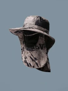 1pc Unisex Sun Protection Outdoor Fishing Cap, Wide Brim Anti-UV Neck Cover For Hiking, Fishing, And Other Outdoor Activities