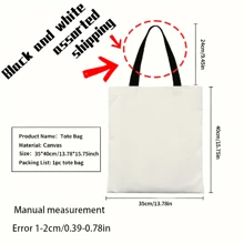 1 pièce Sac fourre-tout en canevas personnalisé, imprimé paysage/illustration, design unique, pliable, grande capacité, léger, mode, sac à épaule décontracté