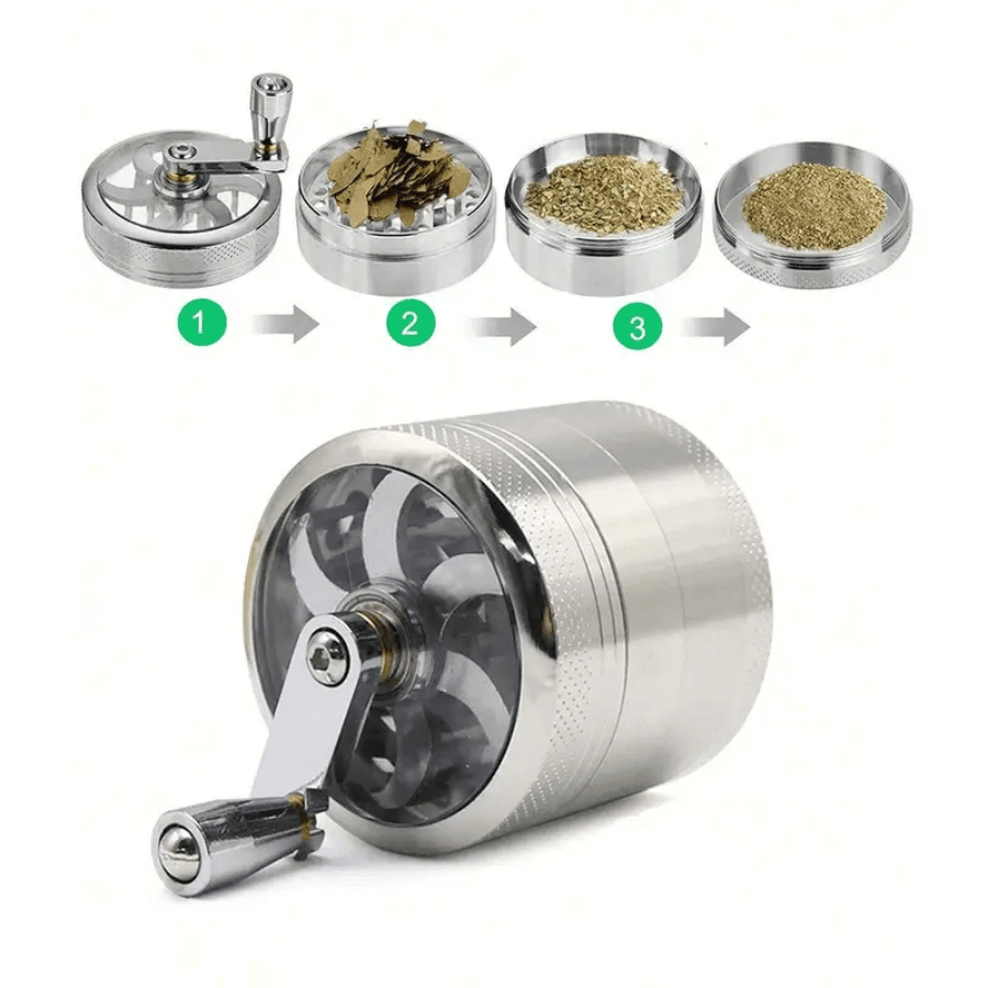 1 pieza Molinillo manual portátil mini - Diseño de 4 capas - Fácil de moler - No requiere electricidad - Asistente de cocina versátil para café, tabaco, especias, hierbas picadas - Accesorio de cocina casera elegante, tamaño pequeño