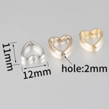 50 Pieces Of Heart-Framed Wrapped Beads, Double Straight Hole Gaskets, Loose Bead Jewelry, Hollow Heart-Shaped Pendant, DIY Necklace, Bracelet, Jewelry Accessories