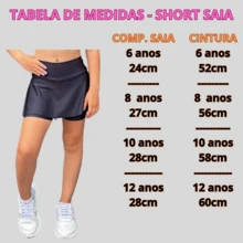 Conjunto Short Saia e Top Infantil Roupa de Treino Meninas Ginastica Kids - Preto - Visão 5