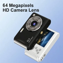 4K Digital Camera 64MP With Auto Focus, Video Recording, 32G SD Card, 18X Digital Zoom, Flash, Shake Reduction, Portable Travel Camera