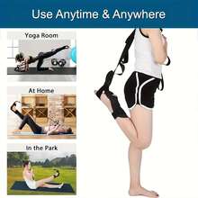 1pc-Multifunctional Foot And Calf Stretcher, Yoga Stretching Strap, Leg Stretcher, Calf Rope Stretcher, Foot Stretcher, Yoga Muscle Relaxation Stretching Strap - Black - View 5