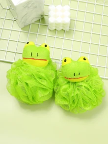Soft & Non-Shedding Frog Shaped Bath Sponge/Loofah - Green - View 3
