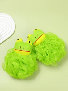 Soft & Non-Shedding Frog Shaped Bath Sponge/Loofah - Green - View 9