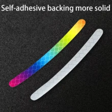 20 件自行车反光贴纸 山地自行车反光轮带条纹贴纸 适用于摩托车车轮、汽车、自行车、自行车反光贴纸、装饰条纹、通用车轮带反光贴纸 - 彩虹色，适用于所有汽车、自行车配件（颜色随机）