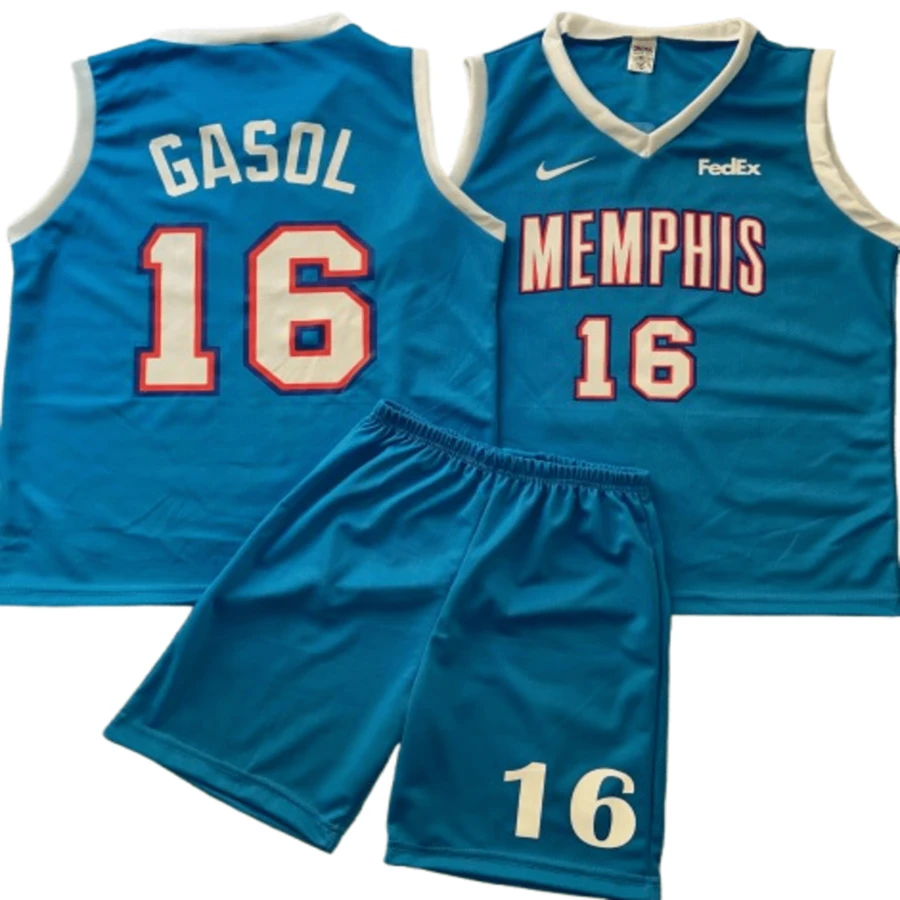 Yellow Lakers Kids Set Basketball Tank Top For Kids - Baby Blue - View 1