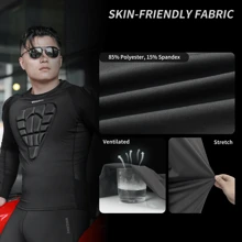 Camiseta de armadura para motociclismo de hombres WOSAWE, transpirable, elástica, con protección de impacto EVA y almohadillas suaves