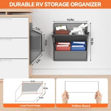 可折叠节省空间收纳架] 可折叠门挂式鞋架，带粘性口袋 - 适用于房车和露营衣柜的节省空间墙面收纳，悬挂式鞋架