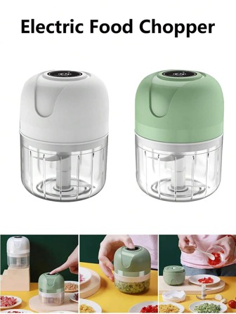One Click Electric Wireless Garlic Mixer - Portable Electric Meat Grinder And Seasoning Machine, Easy To Fill Food Processor For Crushing Garlic Sauce, Ginger, Chili, Onion Ingredients
