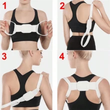 1pc Unisex Adjustable Back Support Brace - Posture Corrector For Upper Back & Shoulders, Breathable & Comfortable Clavicle Strap - Multicolor - View 6