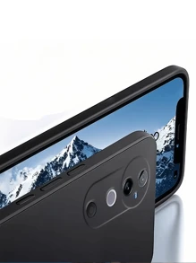 1pc Black Shockproof Phone Case For /Apple//Honor//OPPO//Vivo//Infinix Series, Black Phone Protective Case, Phone Cover, Shock Proof Phone Case, Black Phone Case, Minimalist Phone Case, Solid Color Phone Case, Black Phone Case, TPU Shockproof Phone Case (Military Grade Drop Protection)