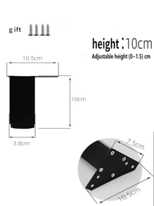 4-Piece Metal Triangle Shaped Furniture Leg Replacement Coffee Table, Cabinet Legs, Sofa Accessories, Hardware Accessories