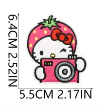 Sanrio 17 pezzi di toppe ricamate termoadesive e da cucire a tema Hello Kitty - disegni assortiti e colorati (sport, musica, fiori) per abbigliamento, giacche, jeans, cappelli, fai da te e lavoretti - decorazioni e regali adorabili per l estate e la scuola