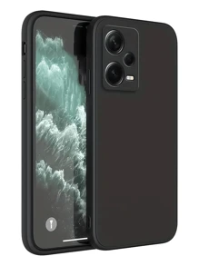 1pc Black Anti-Drop Phone Case, Compatible With Samsung/Apple/OPPO/ Series Smartphones. Black Shockproof Phone Case, Minimalist Design, Solid Color Phone Case, TPU Shockproof Phone Case (Military-Grade)