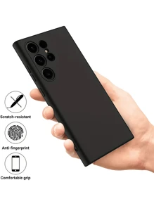 1pc Black Anti-Drop Phone Case, Compatible With Samsung/Apple/OPPO/ Series Smartphones. Black Shockproof Phone Case, Minimalist Design, Solid Color Phone Case, TPU Shockproof Phone Case (Military-Grade)