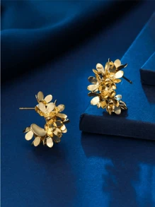 1 par de pendientes de aro con decoración de flor de moda para mujeres, para decoración diaria, San Valentín, mamá, madre, Día de la Madre, regalo