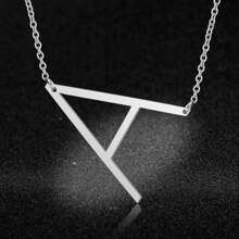 1pc Stainless Steel 26 Alphabet Letter Pendant Necklace