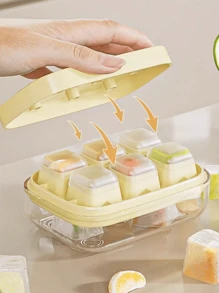 1pc/3pcs Ice Cube Tray, Household Refrigerator Ice Cube Mold, Silicone Ice Cube Maker With Lid, Press Mini Square Ice Cube Trays