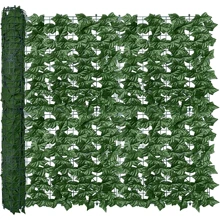 Pantalla de valla de privacidad de hiedra artificial, respaldo de follaje falso anti-UV de hiedra, hojas, setos, paneles de valla para patio, balcón, jardín, patio trasero, decoración de pared verde interior y exterior, plantas falsas