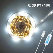 NBBUFF 3ft-50ft USB Button Switch Led Strip Light, 6500K White Light Suitable For Cupboard, Showroom Lighting, Mirror,Sewing Machine, Wardrobe, Staircase Night Lighting, Very Easy To Install