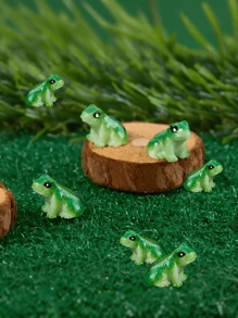 20/10/5/1pc Resin Mini Green Frog Miniature Figurine Animal Model, Fairy Garden Miniature Moss Landscape DIY, Terrarium Crafts Accessories Home Decorative, Miniature Landscape Creative Cute Frog Statue, Suitable For Car, Desk Or Garden Decoration, Resin Material, Resin Mini Green Frog, Green Animal Model, DIY Terrarium Handicrafts, Home Decoration Accessories, Party Decoration