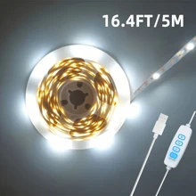 NBBUFF 3ft-50ft USB Button Switch Led Strip Light, 6500K White Light Suitable For Cupboard, Showroom Lighting, Mirror,Sewing Machine, Wardrobe, Staircase Night Lighting, Very Easy To Install