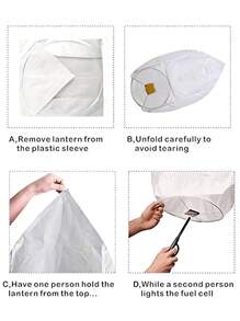 3/5/10/20/50 pezzi Lanterne di carta/Lanterne volanti/Lanterne dei desideri, materiale ignifugo a forma di ellisse in carta bianca, più da usare.