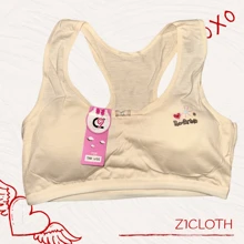 Kit 3 Sutiã Top Alça Fixa Juvenil Menina Mocinha Algodão Adolescente Bojo Removível Importado