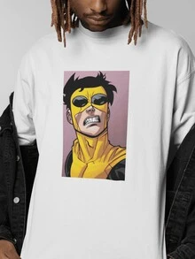 Camiseta Unisex INVINCIBLE sublimada Mark Grayson - Blanco - Ver 4