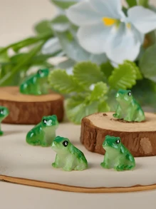 20/10/5/1pc Resin Mini Green Frog Miniature Figurine Animal Model, Fairy Garden Miniature Moss Landscape DIY, Terrarium Crafts Accessories Home Decorative, Miniature Landscape Creative Cute Frog Statue, Suitable For Car, Desk Or Garden Decoration, Resin Material, Resin Mini Green Frog, Green Animal Model, DIY Terrarium Handicrafts, Home Decoration Accessories, Party Decoration