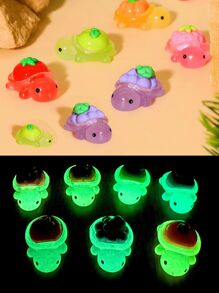 100/50/20/10/1pc Mini Night Glow Turtles, Tiny Fruit Shape Turtles, Mini Resin Animals Figures, Tiny Sea Turtle, Marine Animals Miniature Turtles, Miniature Things Figurines To Hide For DIY Fairy Garden Decoration, Dollhouse Micro Landscapin, Tiny Aquarium Dollhouse Decor, Ocean Style Party Ornaments