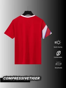 Customized Pattern/Logo/Name/Number Men's Sports Sweatshirt, Quick Dry Breathable, Suitable For Soccer Football, Badminton, Volleyball, Spring/Summer
