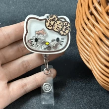 Sanrio Sanrio Cartoon Characters Of Hello Kitty, Expandable ID Card Holder - Doctor/Nurse/Teacher Badges, Work ID, Acrylic Material, Friend Gift, Birthday Gift(Pattern Randomly Shipped)