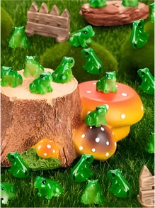20/10/5/1pc Resin Mini Green Frog Miniature Figurine Animal Model, Fairy Garden Miniature Moss Landscape DIY, Terrarium Crafts Accessories Home Decorative, Miniature Landscape Creative Cute Frog Statue, Suitable For Car, Desk Or Garden Decoration, Resin Material, Resin Mini Green Frog, Green Animal Model, DIY Terrarium Handicrafts, Home Decoration Accessories, Party Decoration
