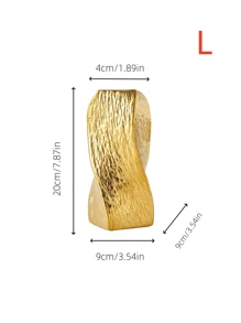 1PC Ceramic Twist Plated Silver Vase Suitable For Bedroom, Balcony, Powder Room, Bedroom, Desk And Other Home Decor Vase Ornaments Back To School Room Decor School Supplies