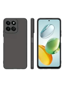 1pc Black Anti-Drop Phone Case, Compatible With Samsung/Apple/OPPO/ Series Smartphones. Black Shockproof Phone Case, Minimalist Design, Solid Color Phone Case, TPU Shockproof Phone Case (Military-Grade)