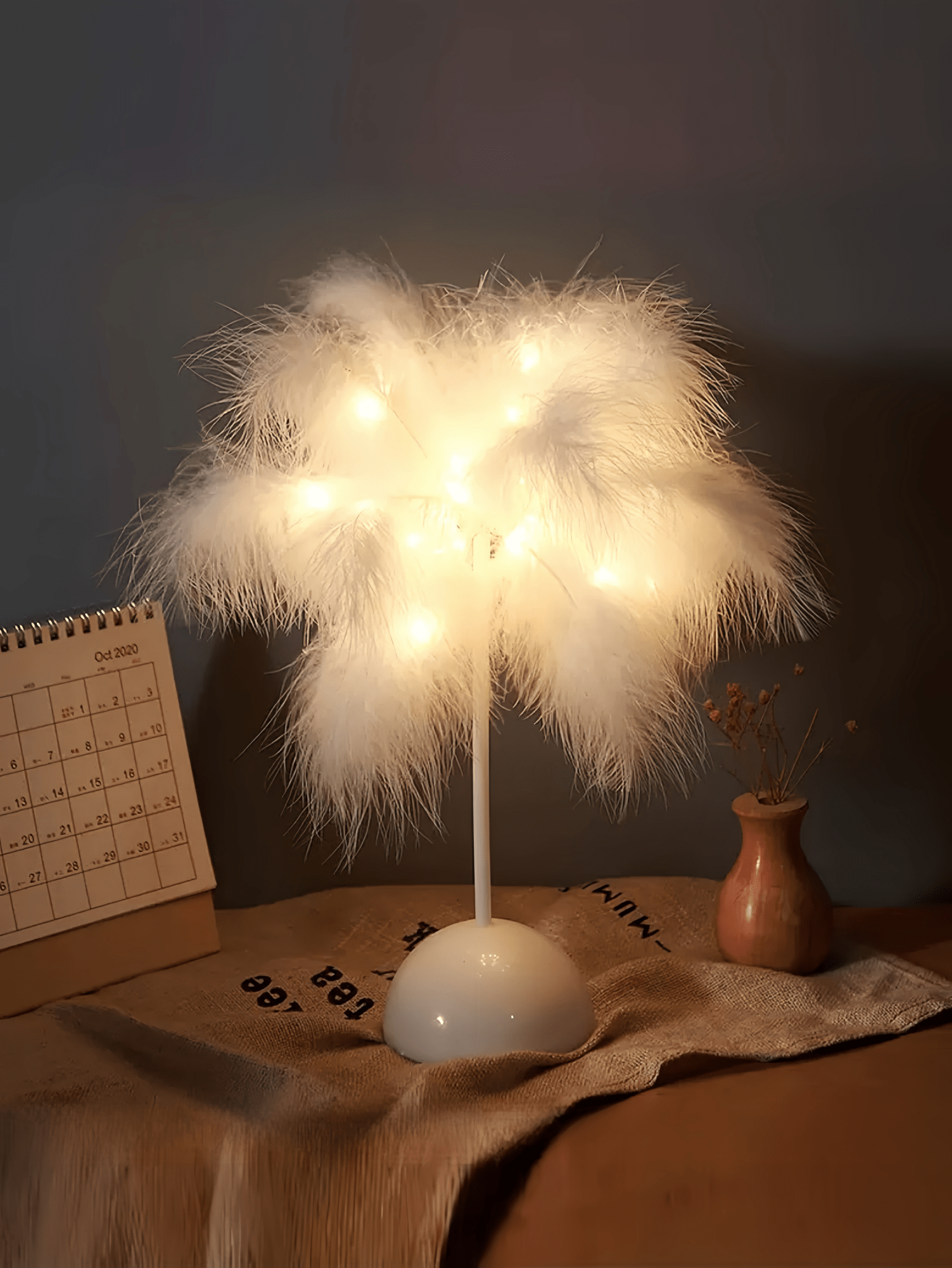 مصباح ريش LED على شكل شجرة – إضاءة دافئة للديكور –...