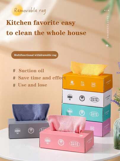20Pcs, Dish Towels, 1 Box Of 20 Pieces, Hair Free, Oil Free Reusable Slouchy Rag, Wipe The Table, Clean The Bedroom, Kitchen, Super Fiber Kitchen Dish Cloth