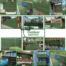 Pantalla de valla de privacidad de hiedra artificial, respaldo de follaje falso anti-UV de hiedra, hojas, setos, paneles de valla para patio, balcón, jardín, patio trasero, decoración de pared verde interior y exterior, plantas falsas