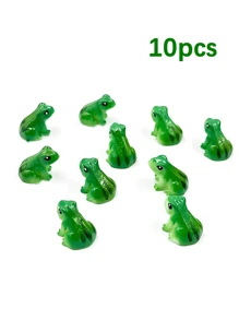 20/10/5/1pc Resin Mini Green Frog Miniature Figurine Animal Model, Fairy Garden Miniature Moss Landscape DIY, Terrarium Crafts Accessories Home Decorative, Miniature Landscape Creative Cute Frog Statue, Suitable For Car, Desk Or Garden Decoration, Resin Material, Resin Mini Green Frog, Green Animal Model, DIY Terrarium Handicrafts, Home Decoration Accessories, Party Decoration