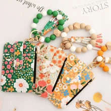 Silicone ID Card Case | Two-In-One With Floral Folded Edge Card Holder | Portable Scratch-Resistant Design